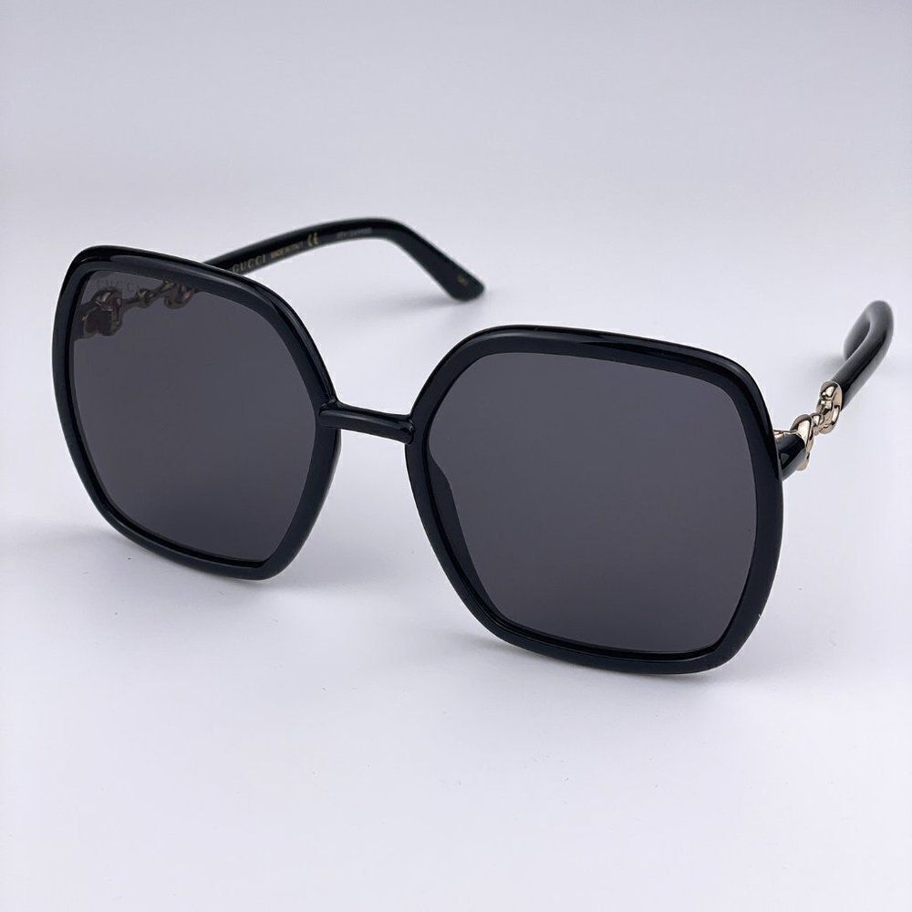 NEW Gucci  GG0890S 001 Black Gray  Square Women Sunglasses